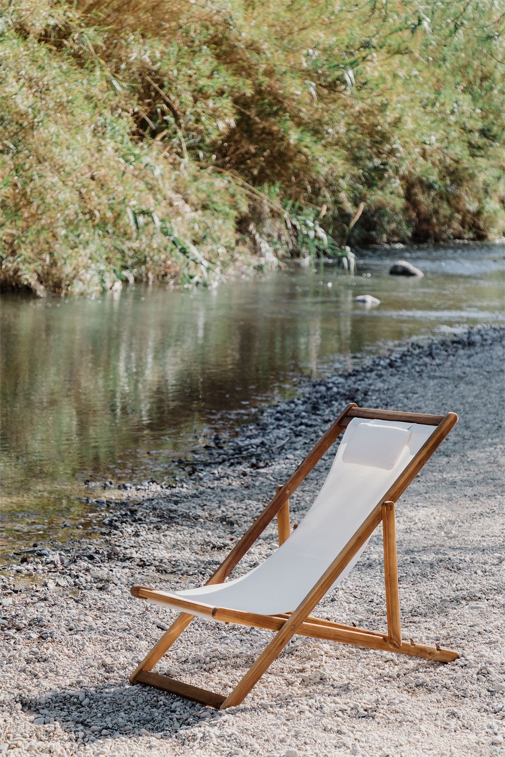 Houten inklapbare strandstoel met kussen Kards, galerij beeld 1
