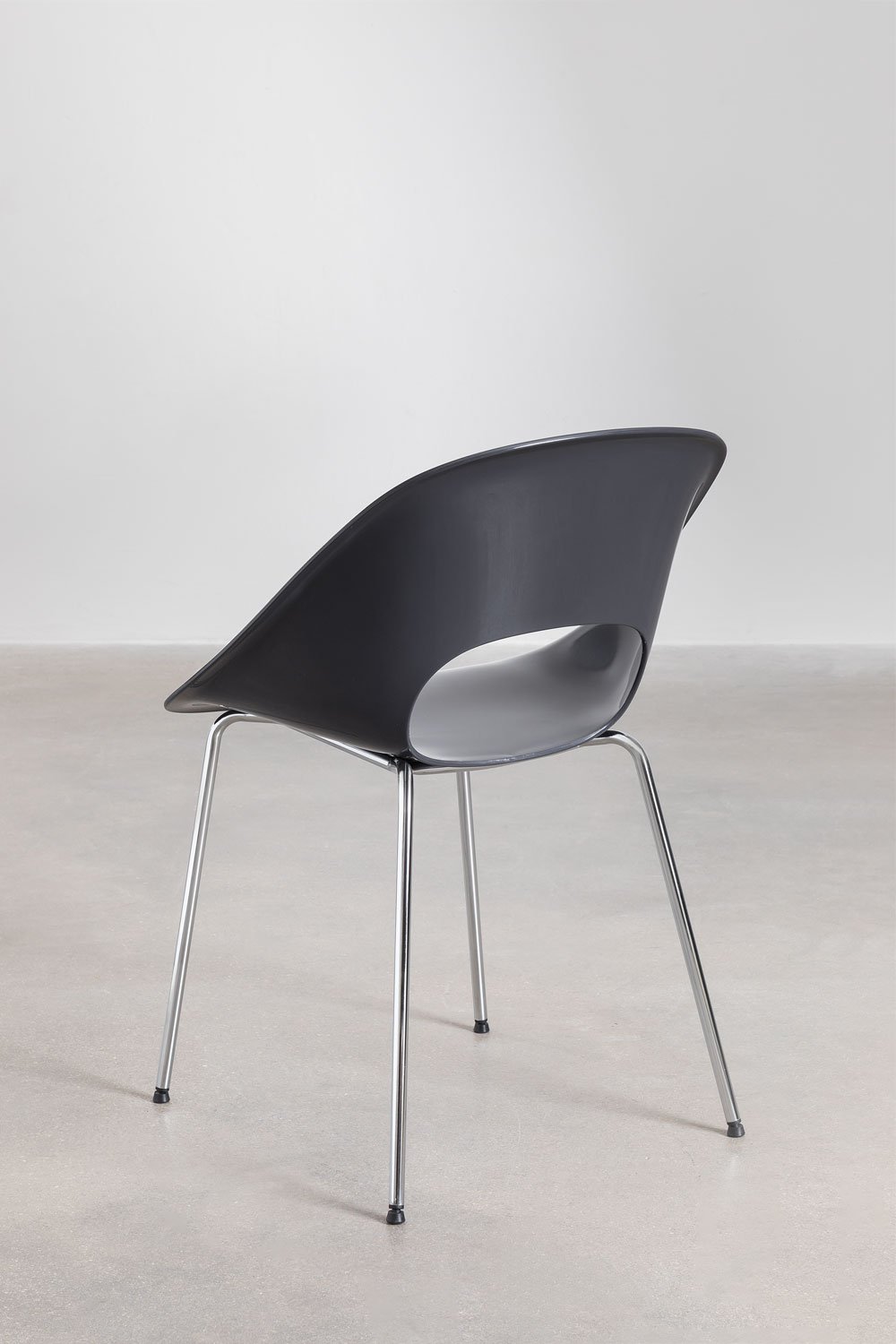 Set van 4 eetkamerstoelen van polypropyleen en ijzer Louna, galerij beeld 4