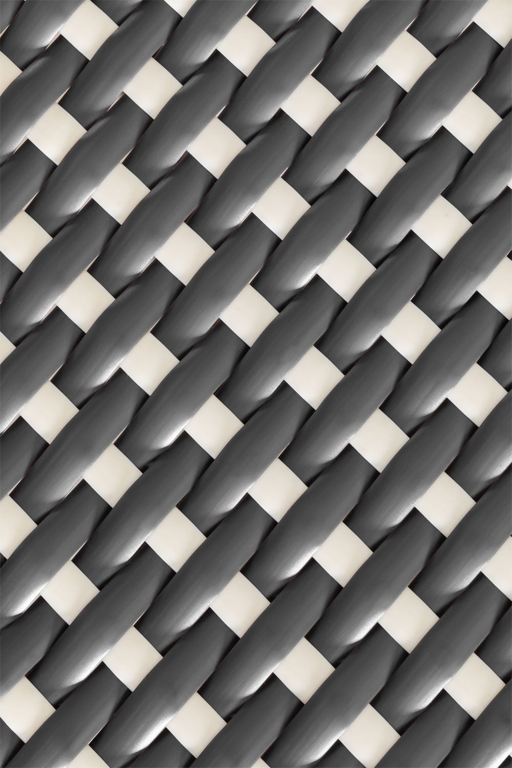 Hoge tuinkruk 75 cm stapelbaar met rugleuning van aluminium en grafietgrijs kunststof rotan Brielle Bistro, galerij beeld 8