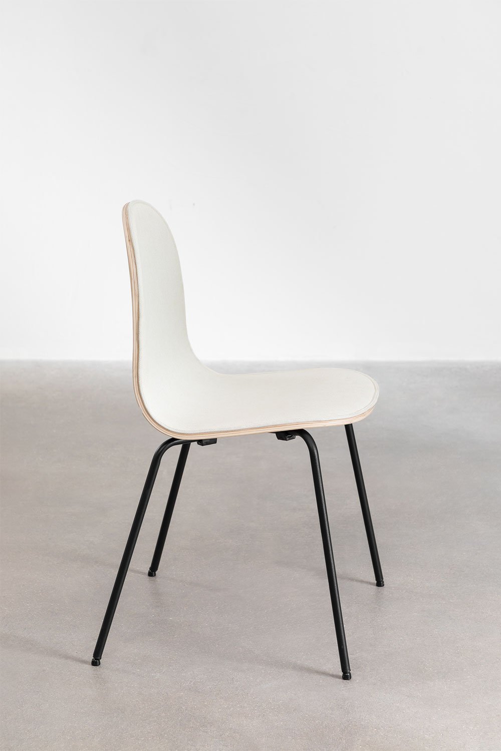 Set van 4 eetkamerstoelen in stof en staal Maeve, galerij beeld 4