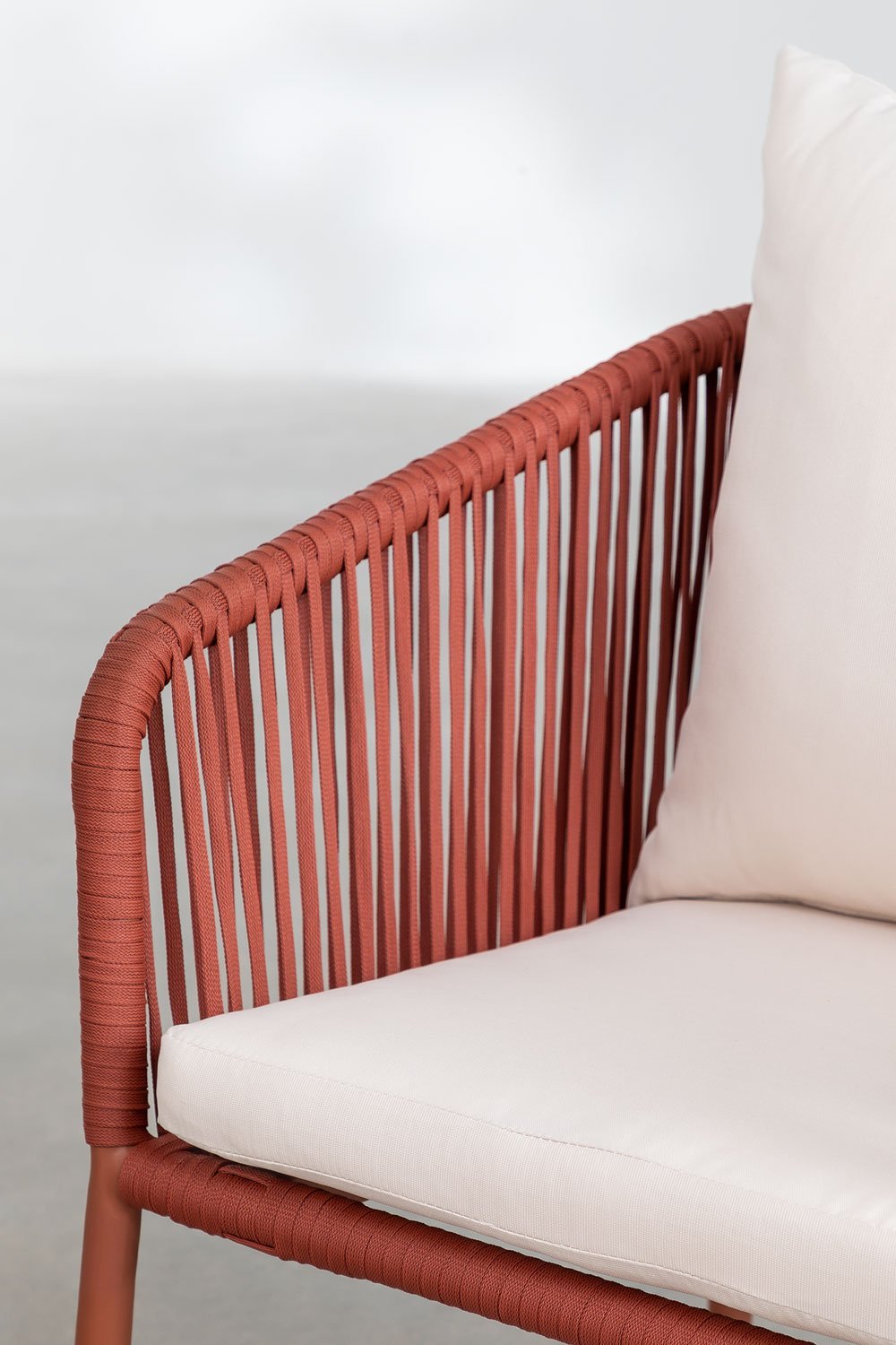 Arhiza Classic tuinstoel met aluminium armleuningen en gevlochten touw, galerij beeld 5