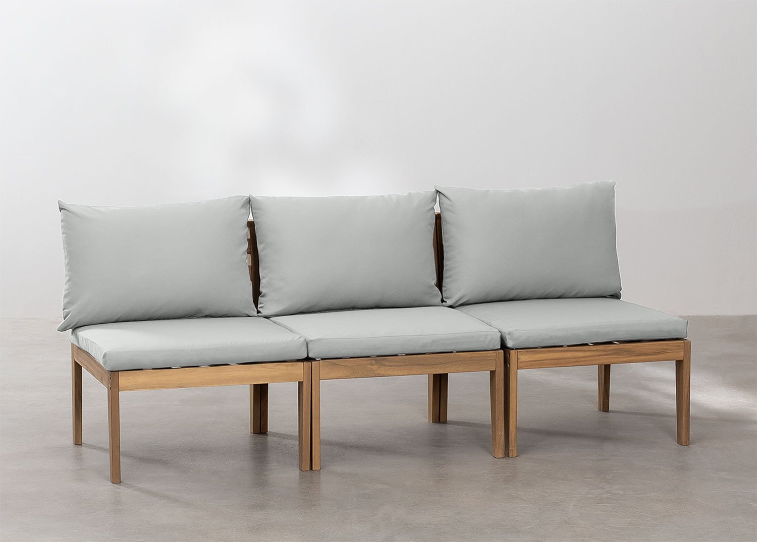 3-delige modulaire tuinbank in Filips acaciahout            , galerij beeld 2