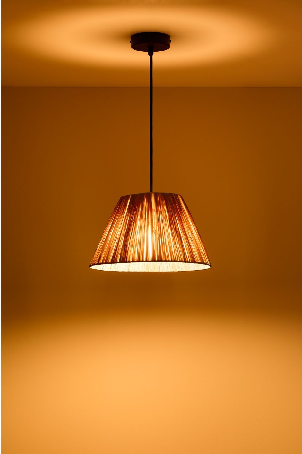 Aruel Raffia-plafondlamp, galerij beeld 2