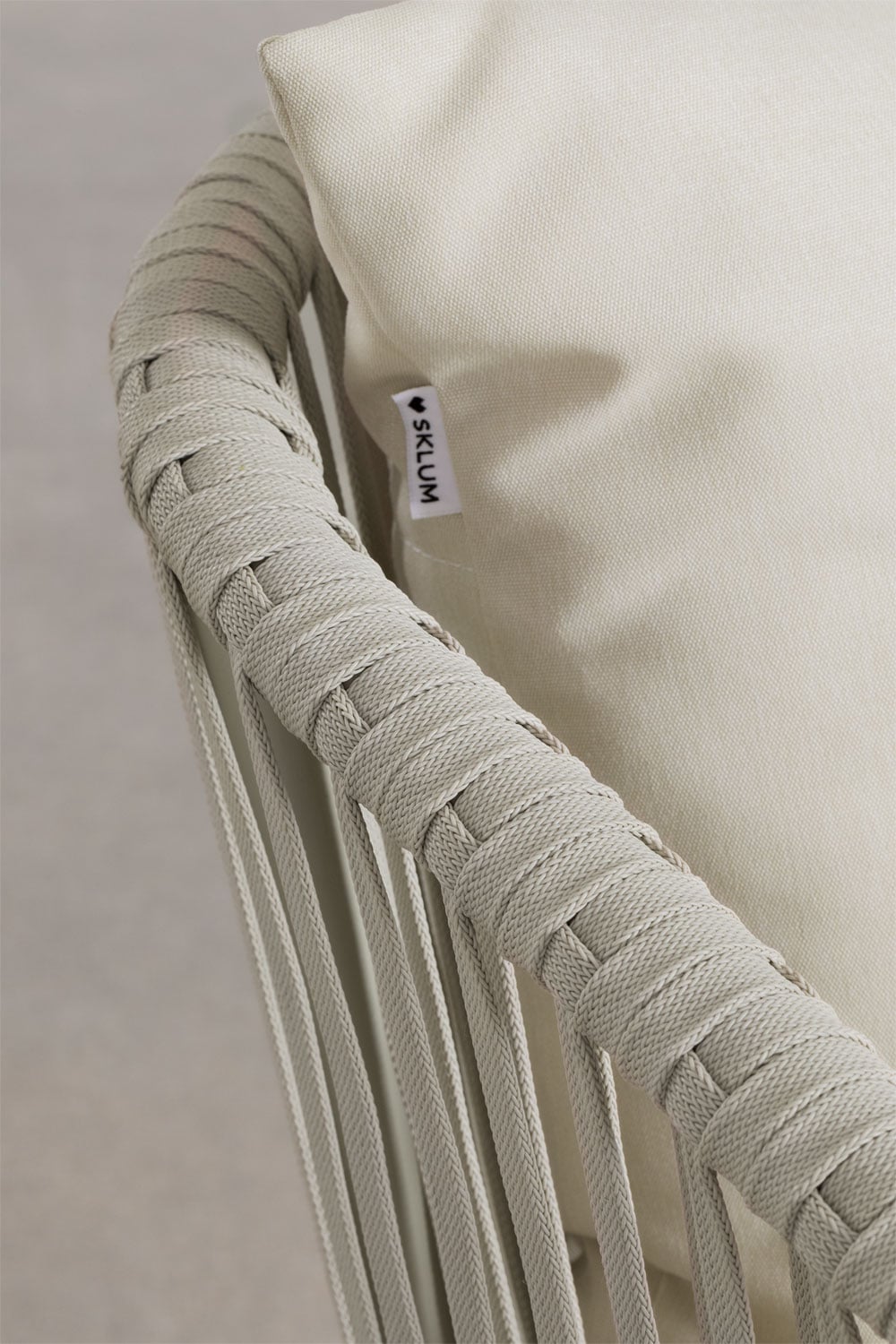 Set van 4 eetkamerstoelen met armleuningen in gevlochten touw Arhiza Classic, galerij beeld 7