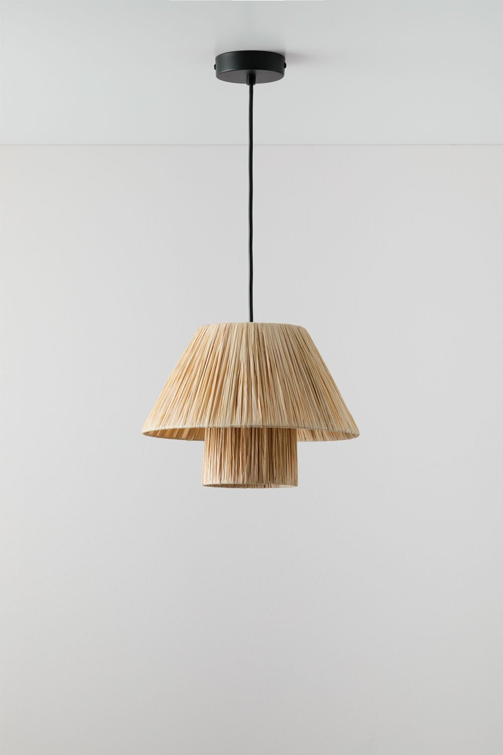 Raffia plafondlamp Aruel Design, galerij beeld 1