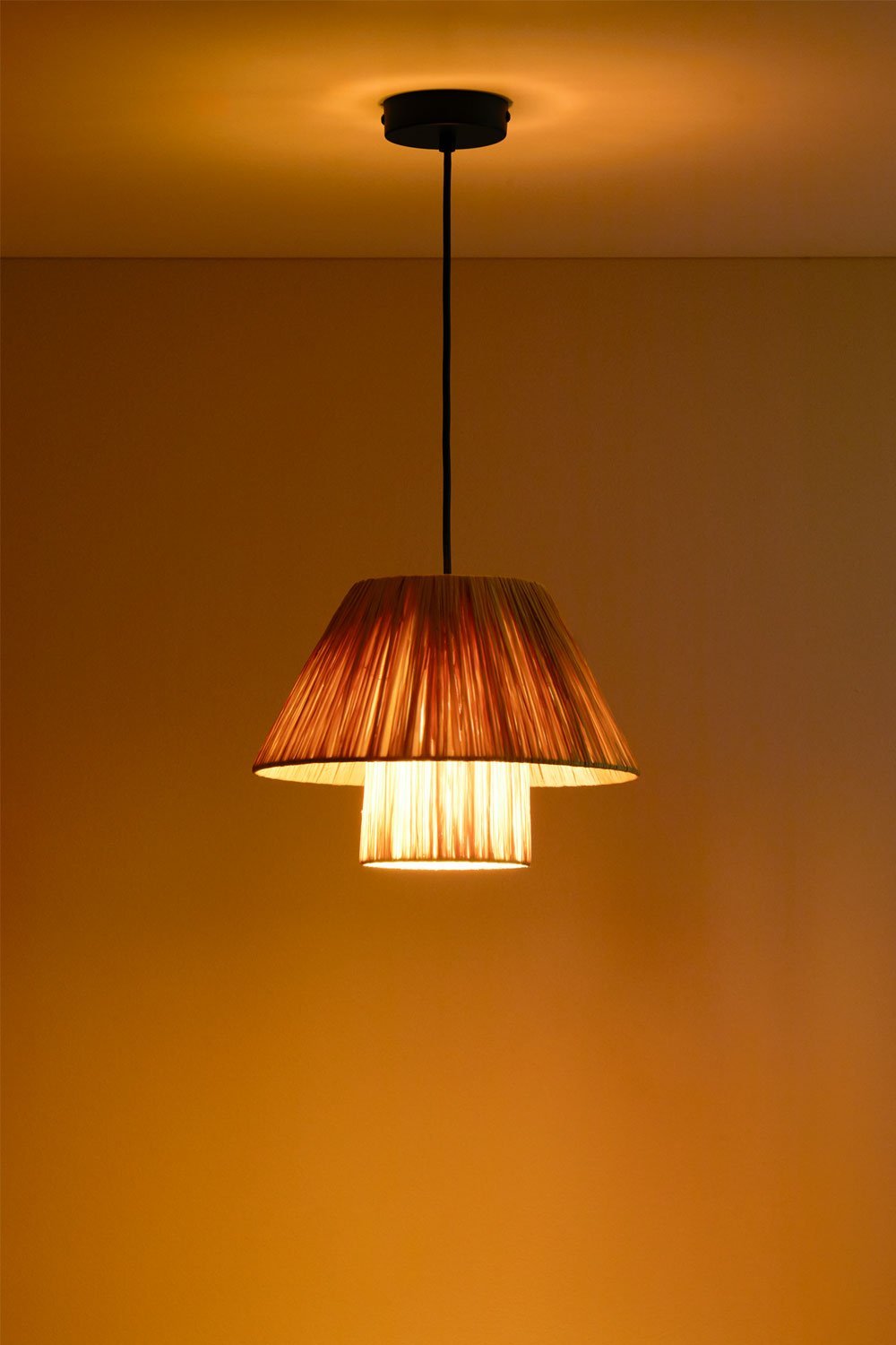 Raffia plafondlamp Aruel Design, galerij beeld 2