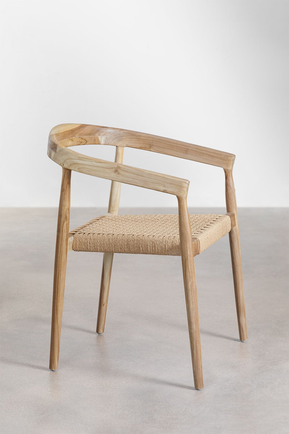 Pack van 2 eetkamerstoelen met armleuningen van teakhout Visby Design, galerij beeld 4