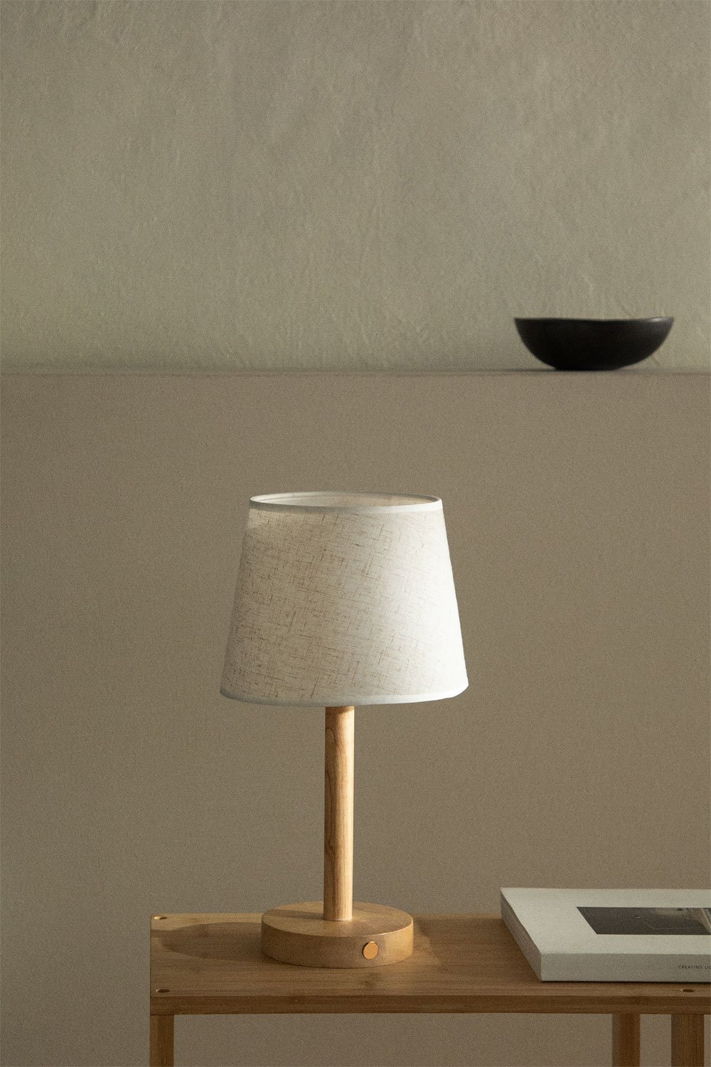 Draadloze tafellamp in hout Fernati, galerij beeld 1