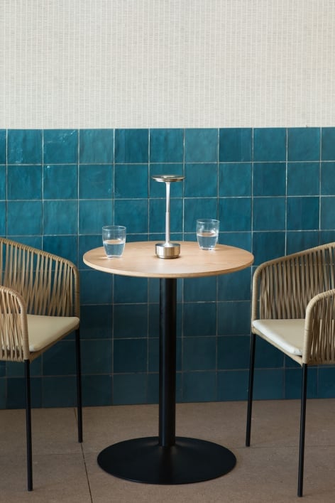 Ronde eettafel in MDF en ijzer Yvetta - Eikenhout