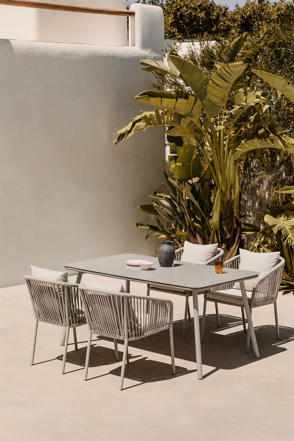 Tuinset met rechthoekige tafel (160x90 cm) en 4 stoelen Arhiza Supreme, galerij beeld 1