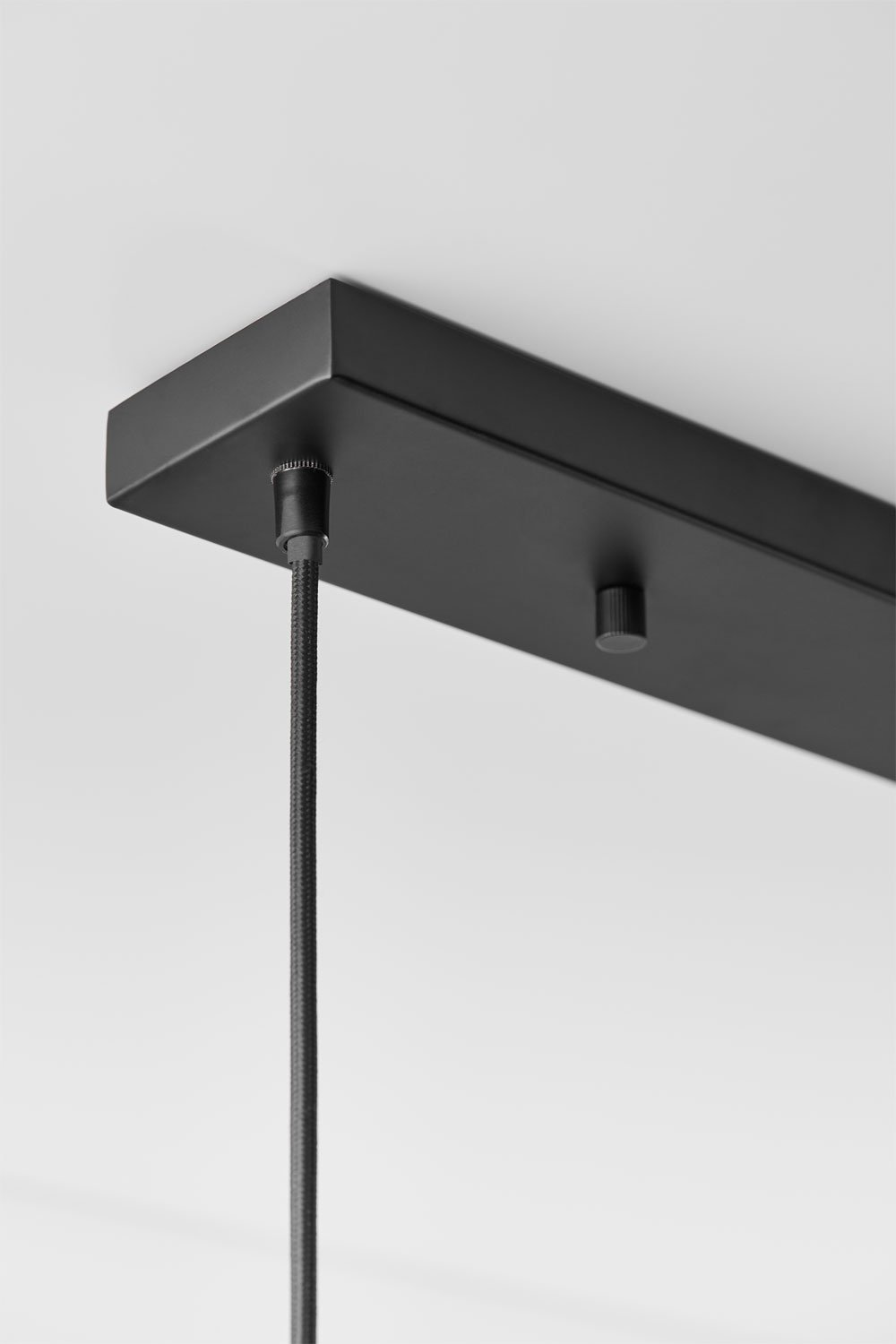 Linnen en metalen plafondlamp met 3 lichtpunten Quintelia, galerij beeld 5