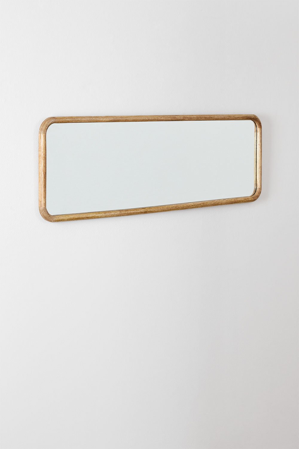Rechthoekige wandspiegel 35x115 cm in mangohout Mirtzia, galerij beeld 3