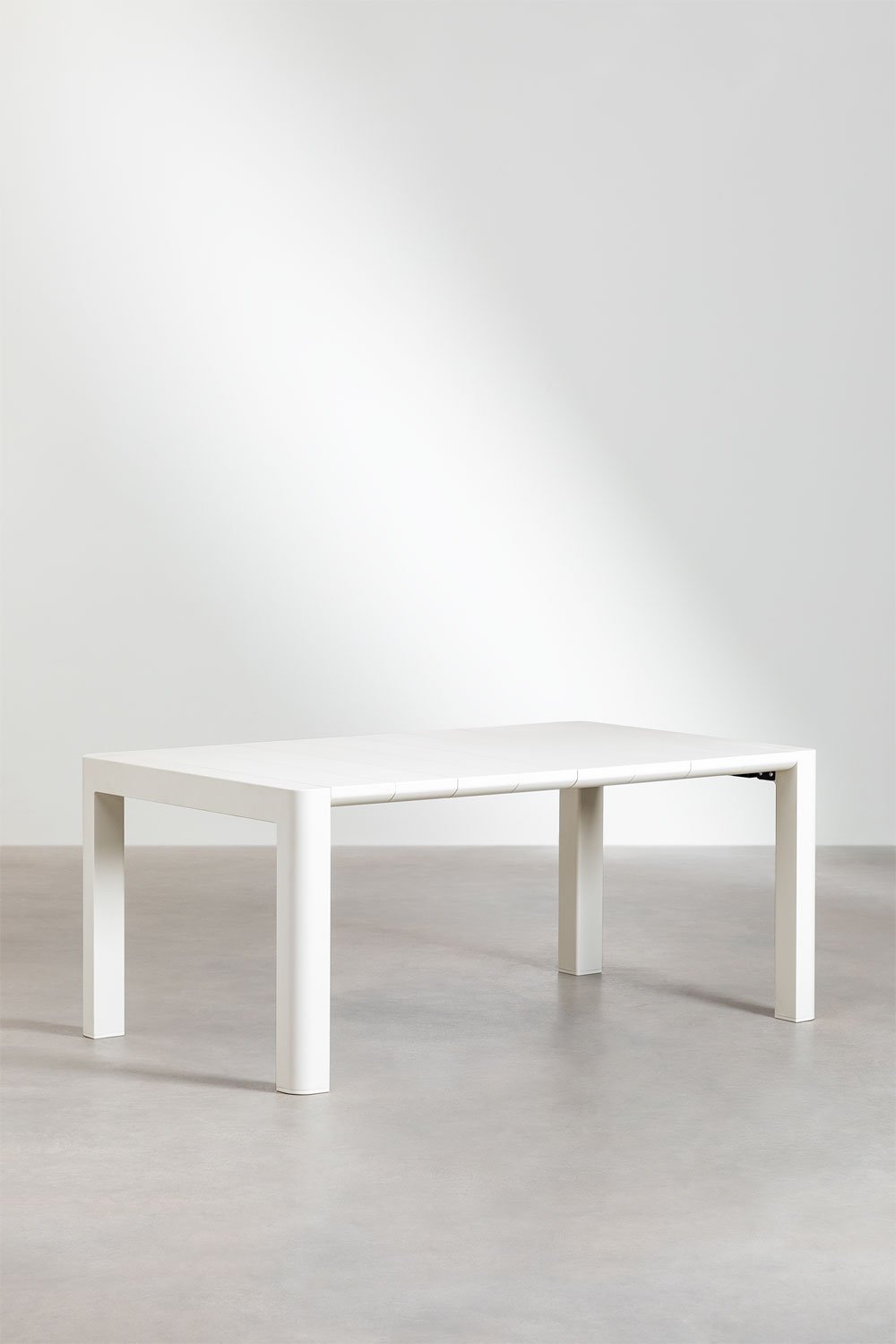 Rechthoekige 180x100 cm Arnadine tafelset en 6 stapelbare Omara tuinstoelen van polypropyleen, galerij beeld 4