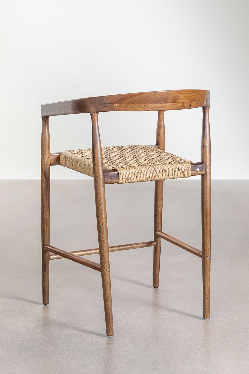 Set van 2 hoge teakhouten krukjes (66 cm) Visby, galerij beeld 4