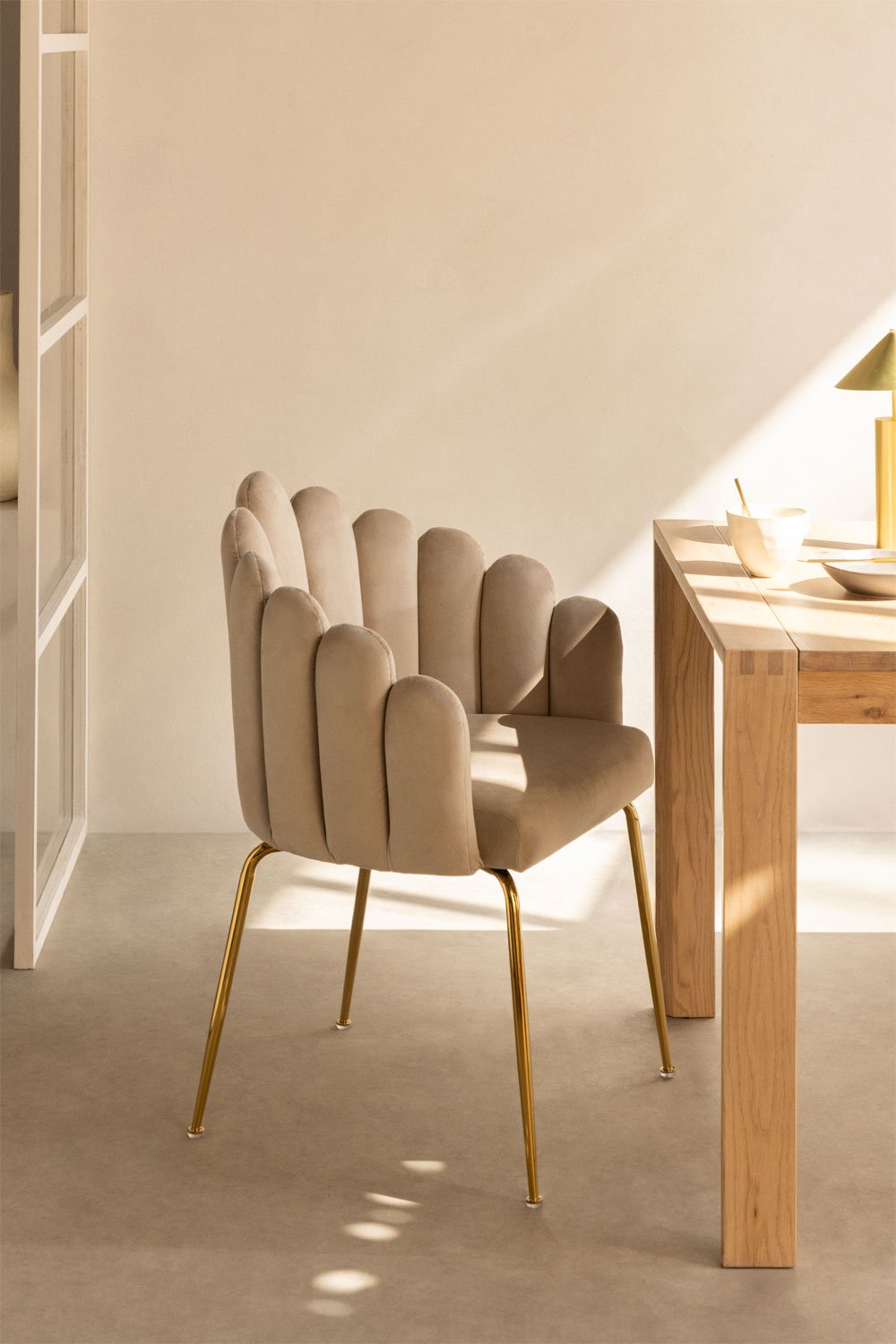 Set van 4 Markina fluwelen eetkamerstoelen , galerij beeld 1