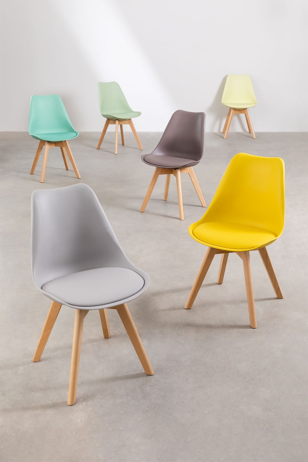 Set van 2 Scandinavische eetkamerstoelen    , galerij beeld 8