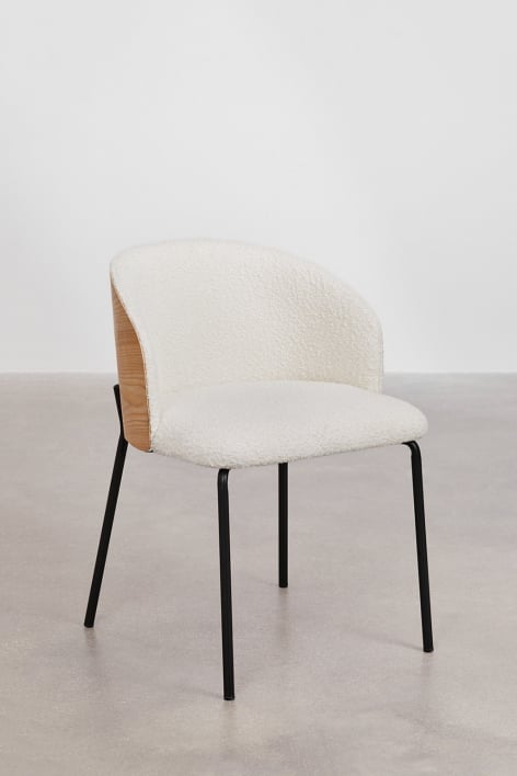 2-pack eetkamerstoelen van hout met bekleding Amieva