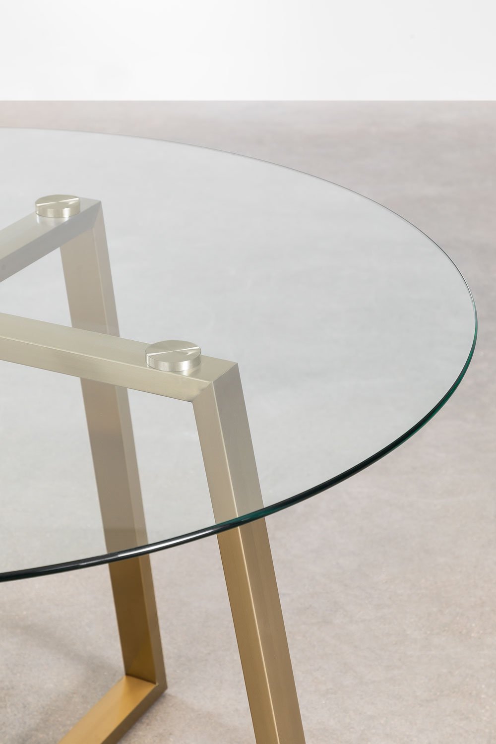 Ronde Tafel in Glas en Staal (110 cm) Salyms, galerij beeld 4