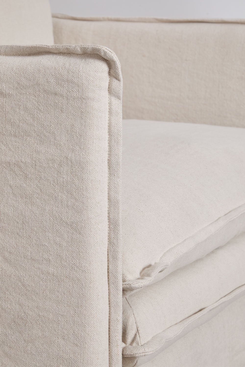 Fauteuil met armleuningen van linnen en katoen Grace, galerij beeld 7