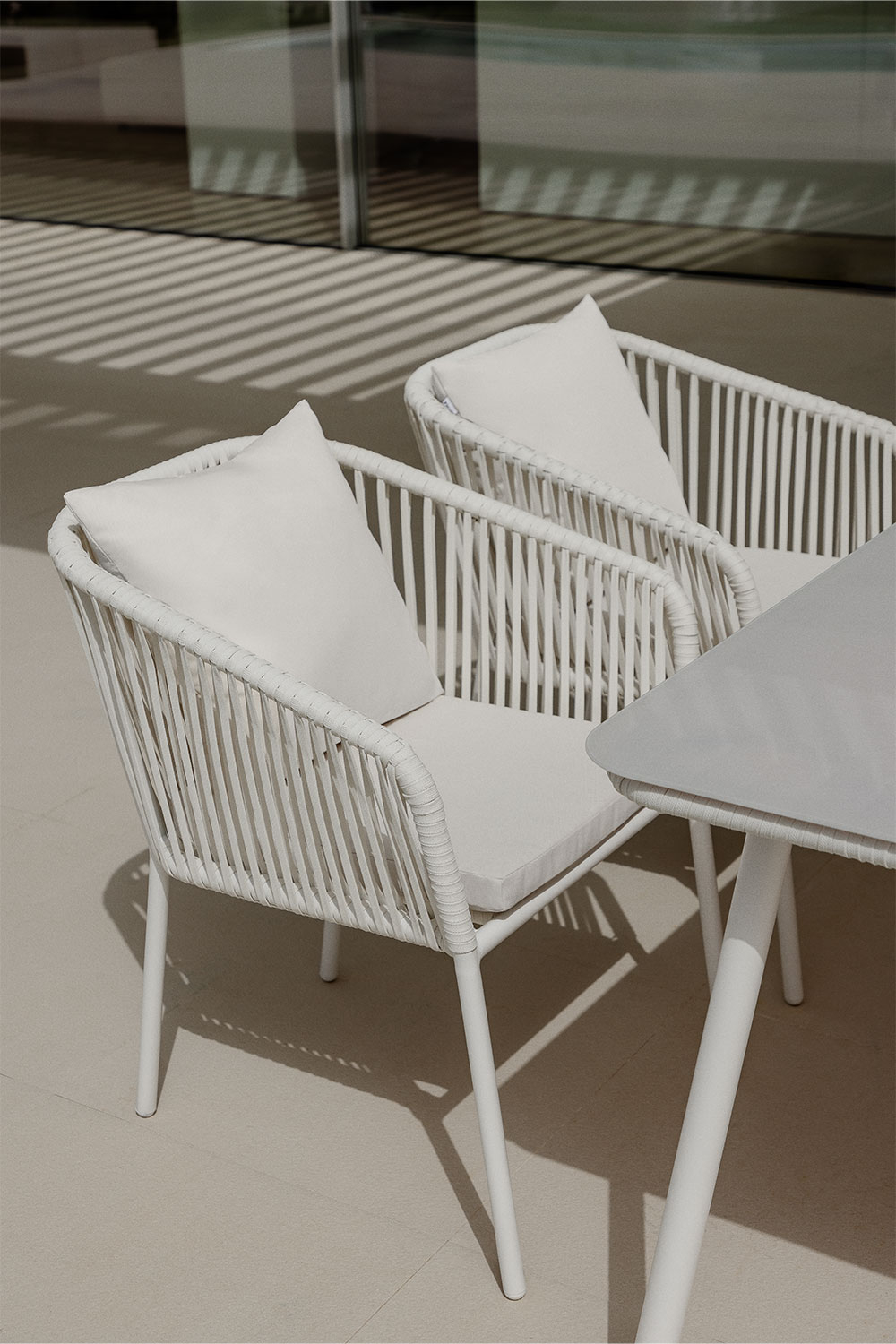 Pakket van 2 Arhiza Classic tuinstoelen met aluminium armleuningen en ...