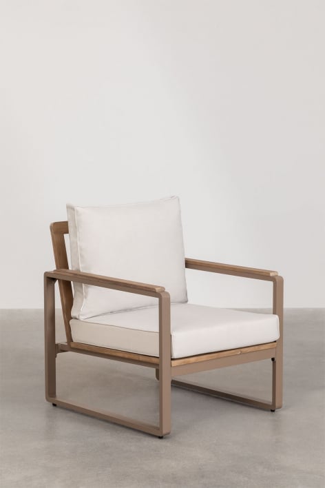 Giselle fauteuil van aluminium en acaciahout