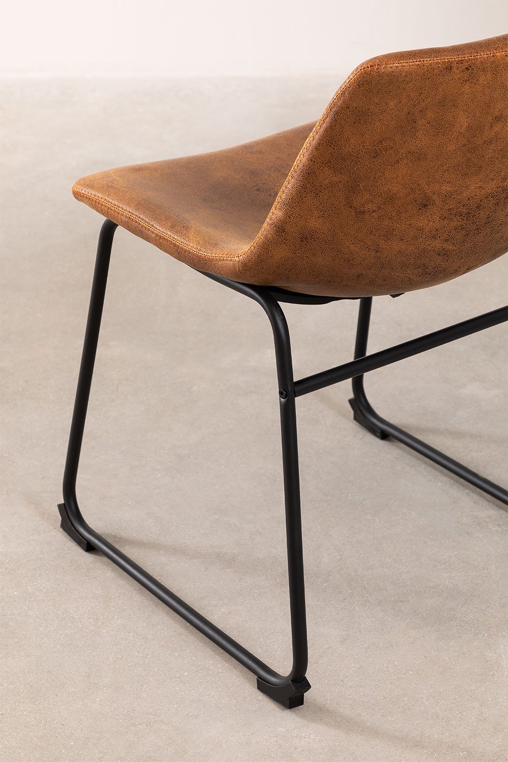 Set van 4 eetkamerstoelen in kunstleer Ody , galerij beeld 5