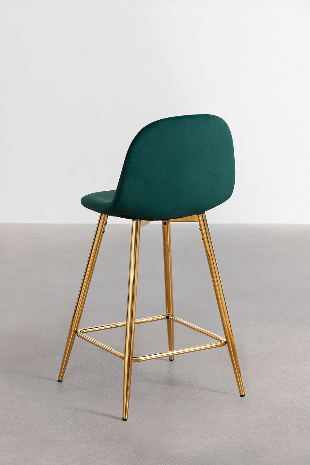 Hoge kruk 65 cm van jungle groen fluweel en gouden poten Glamm, galerij beeld 3