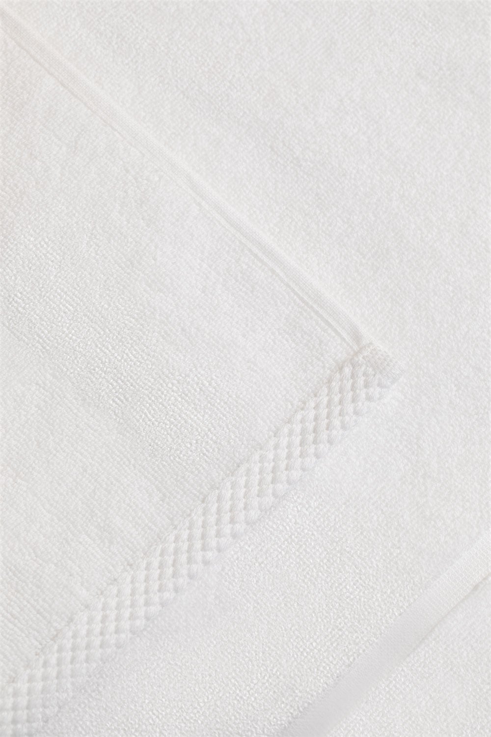 Rechthoekige badmat 55x80 cm in wit katoen Selyra, galerij beeld 4