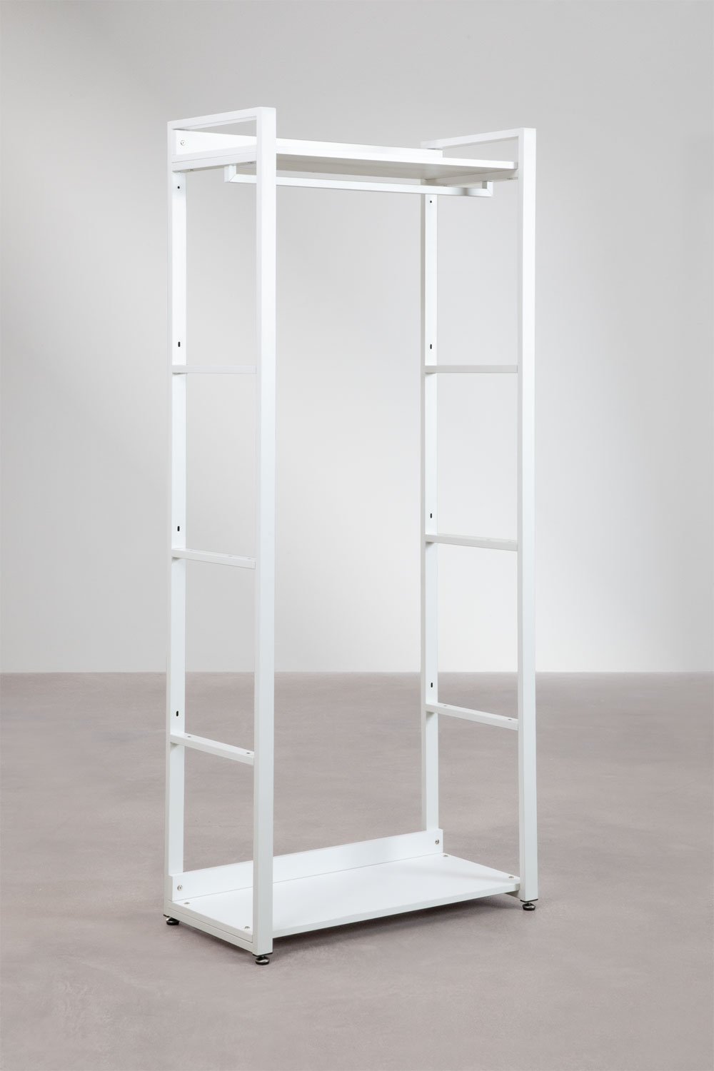 Open modulaire kast van 2 delen met kledingstang, stalen lades en MDF Ariaster, galerij beeld 5