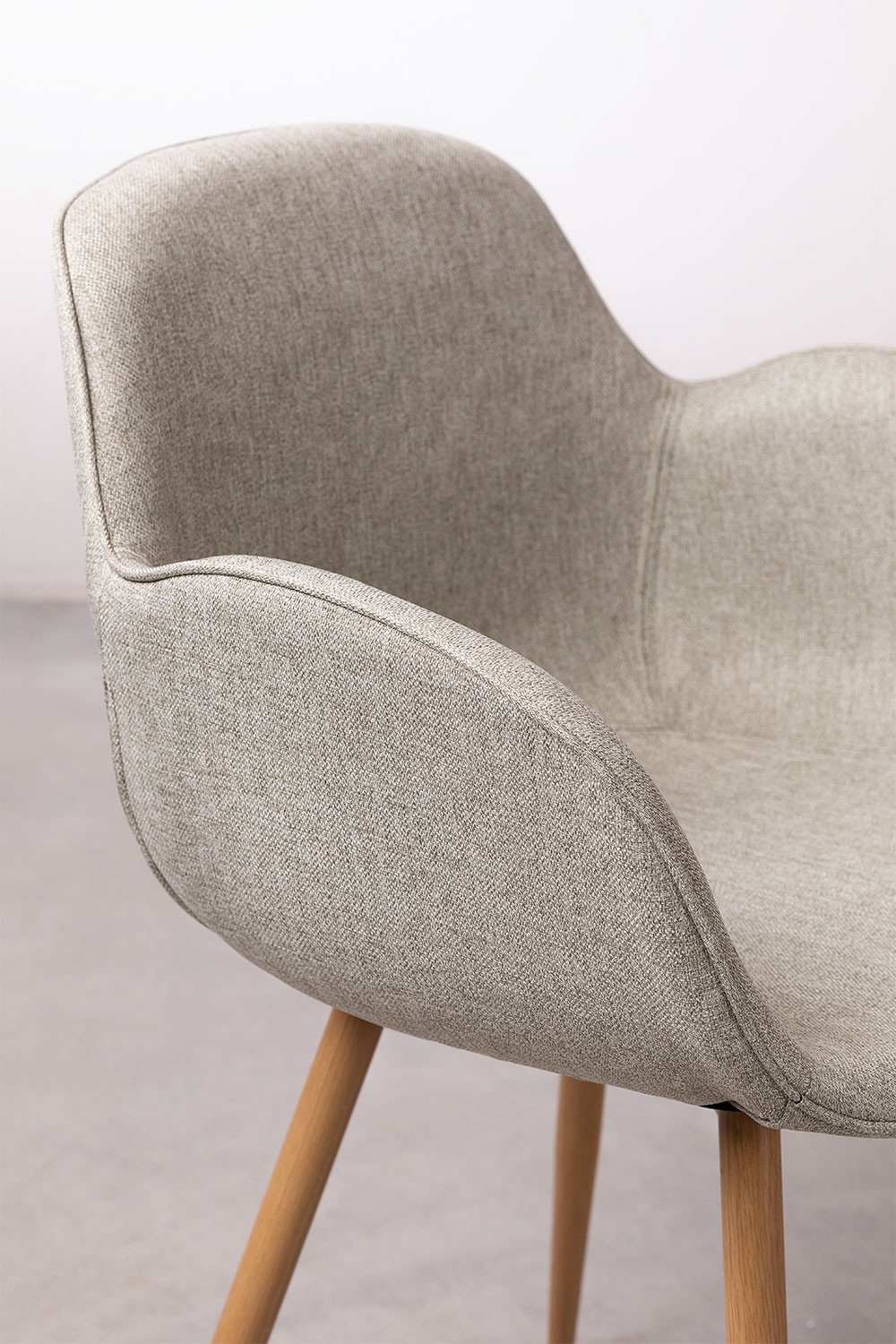 Set van 4 Fargo eetkamerstoelen gestoffeerd en van ijzer, galerij beeld 5