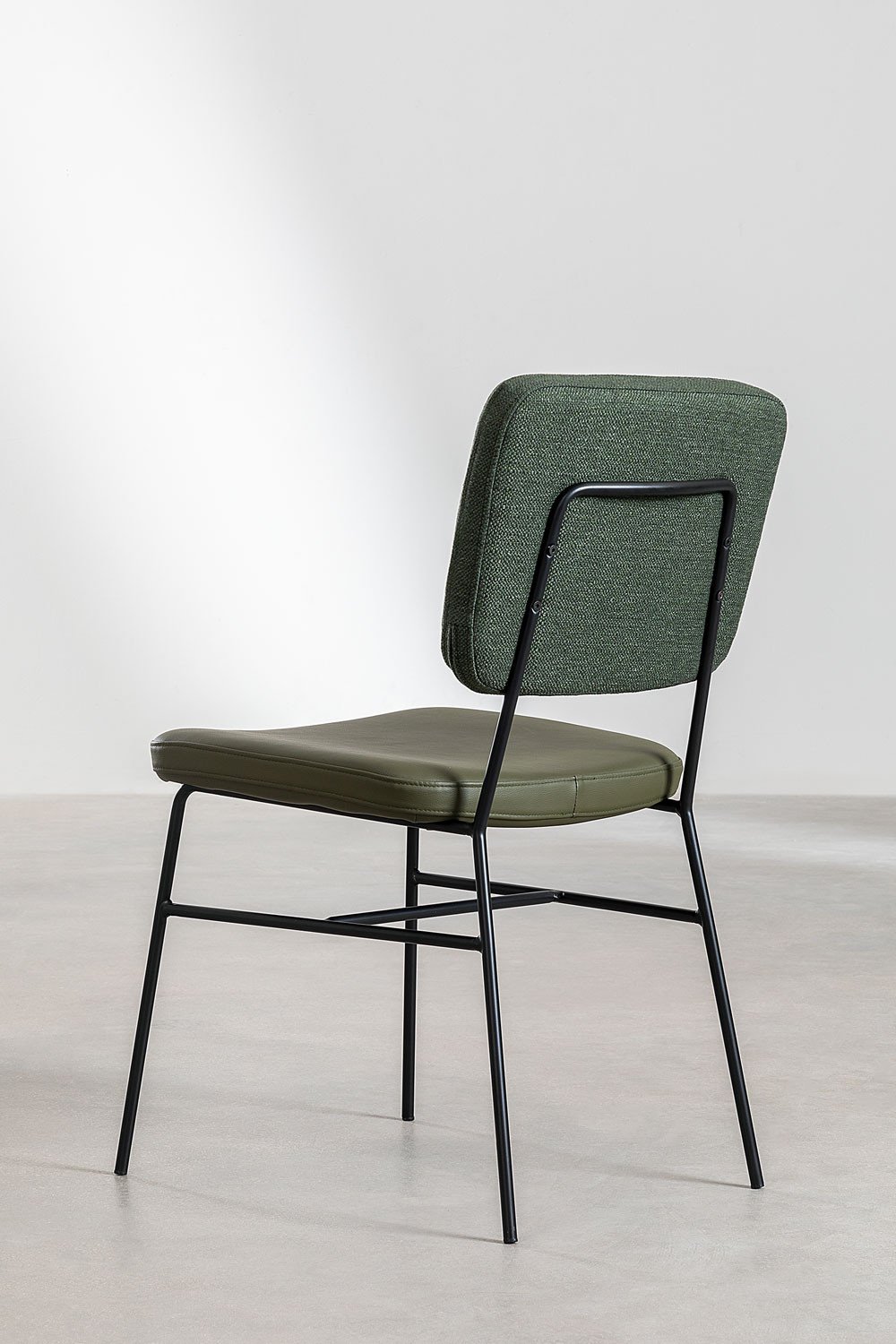 Set van 2 eetkamerstoelen bekleed met kunstleer en staal Milih, galerij beeld 3