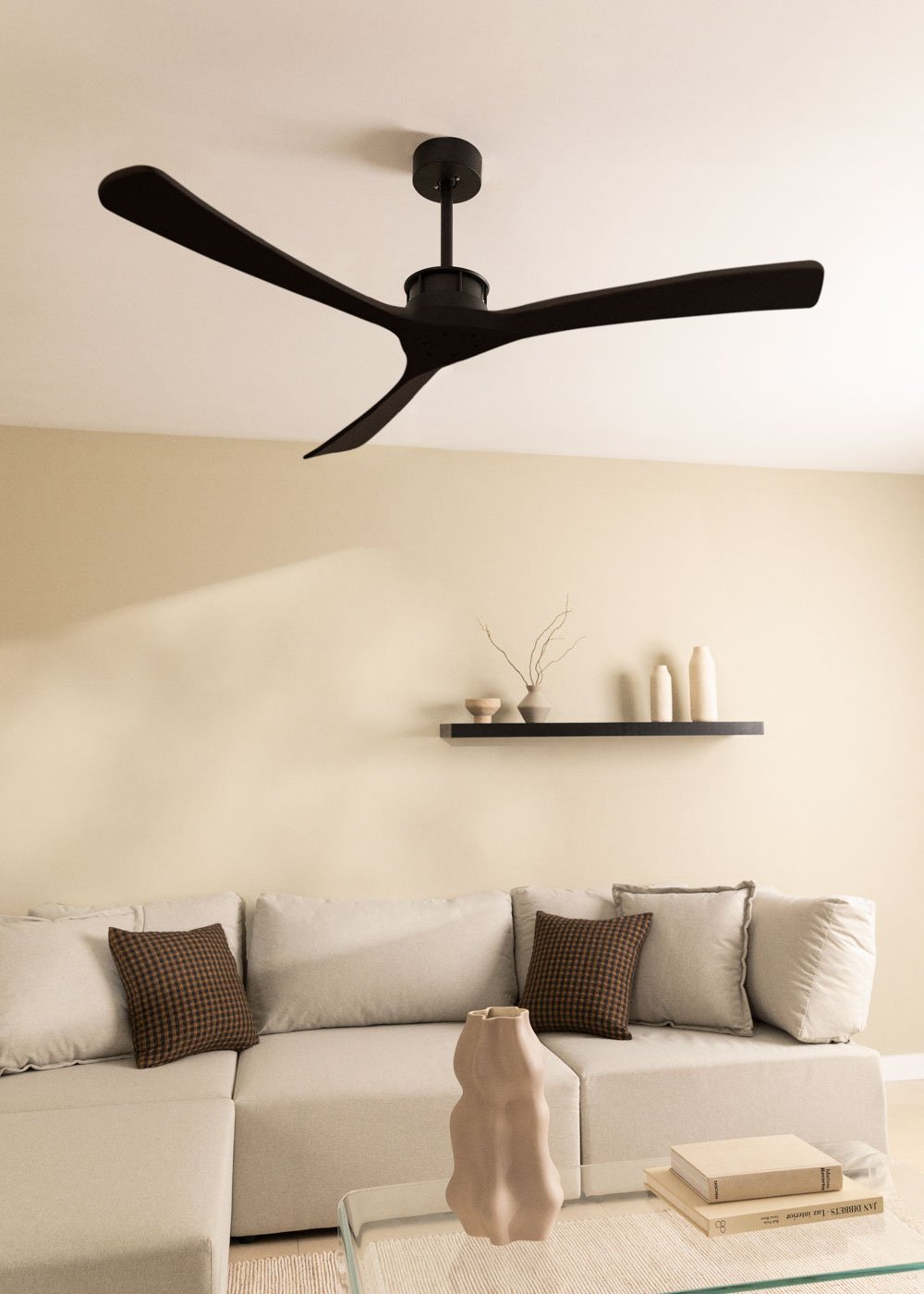 CREATE - WIND LARGE - Plafondventilator 40W silent XL Ø152 cm 100% hout, galerij beeld 1