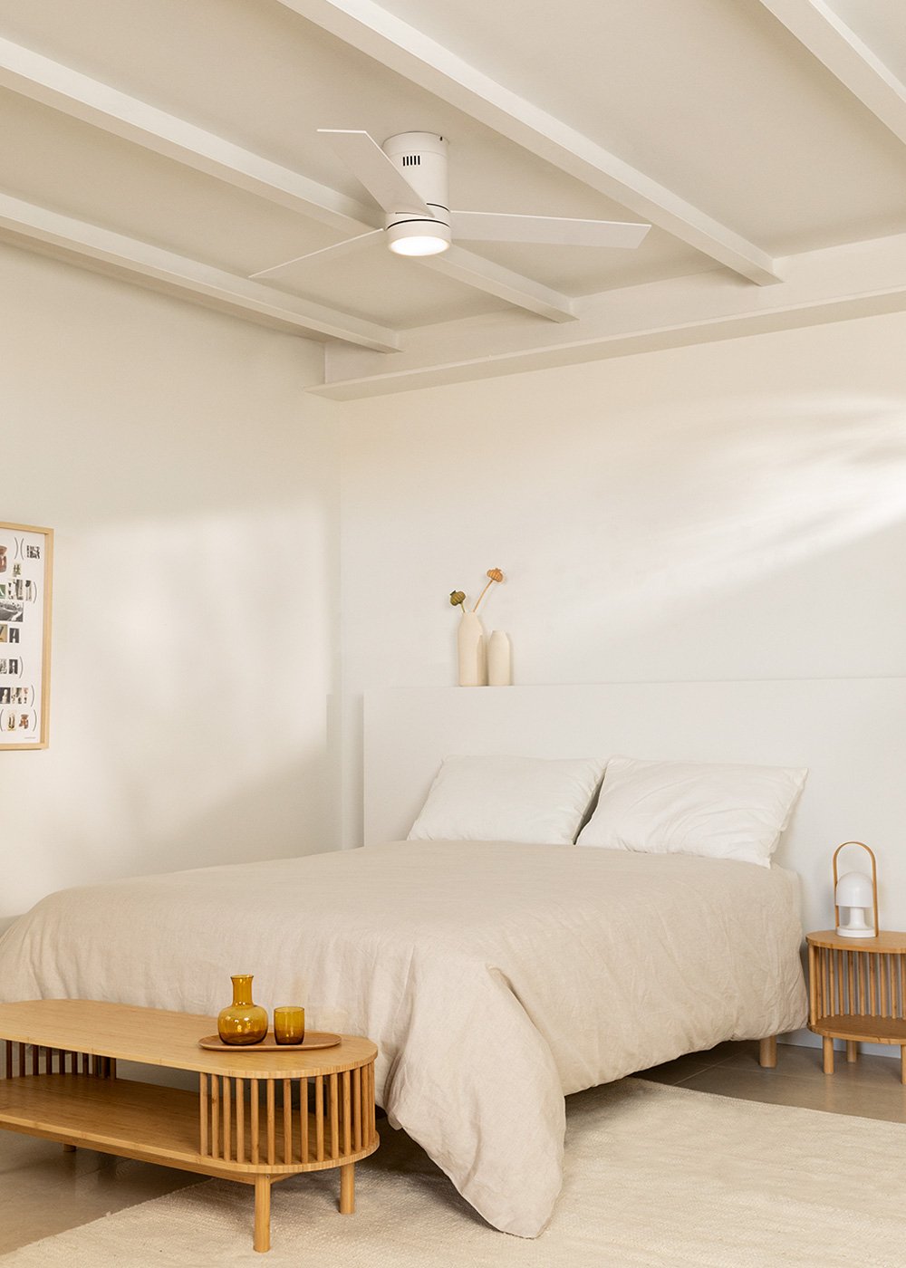 CREATE - WIND MINIMAL - Plafondventilator 40W silent Ø132 cm met ledlicht van 15W, galerij beeld 1