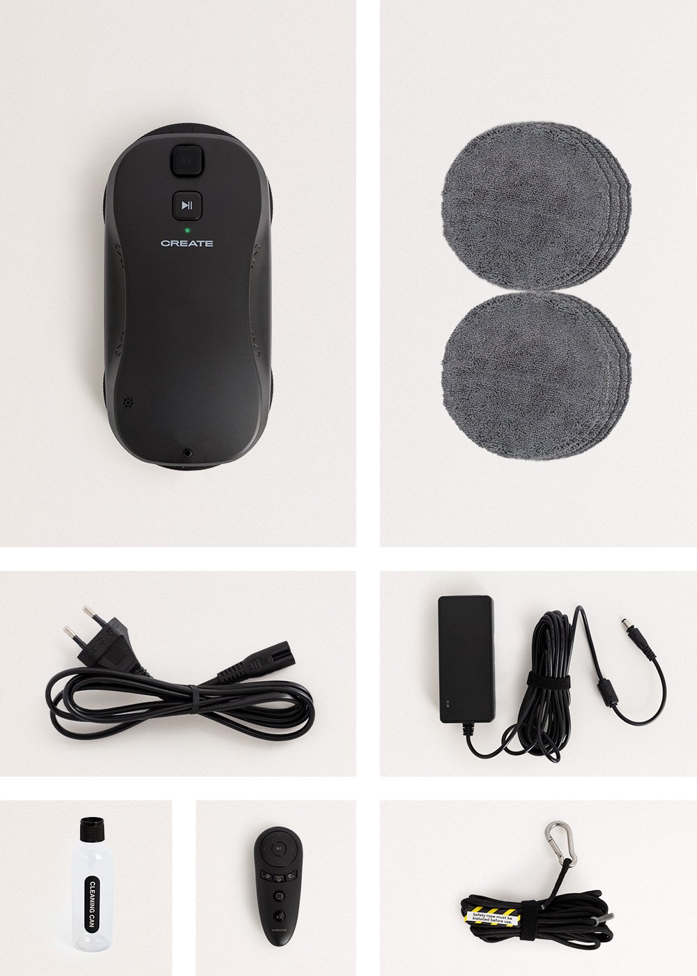 HUTT W9 H000005-1, Raamreinigingsrobot-accessoires, Wit
