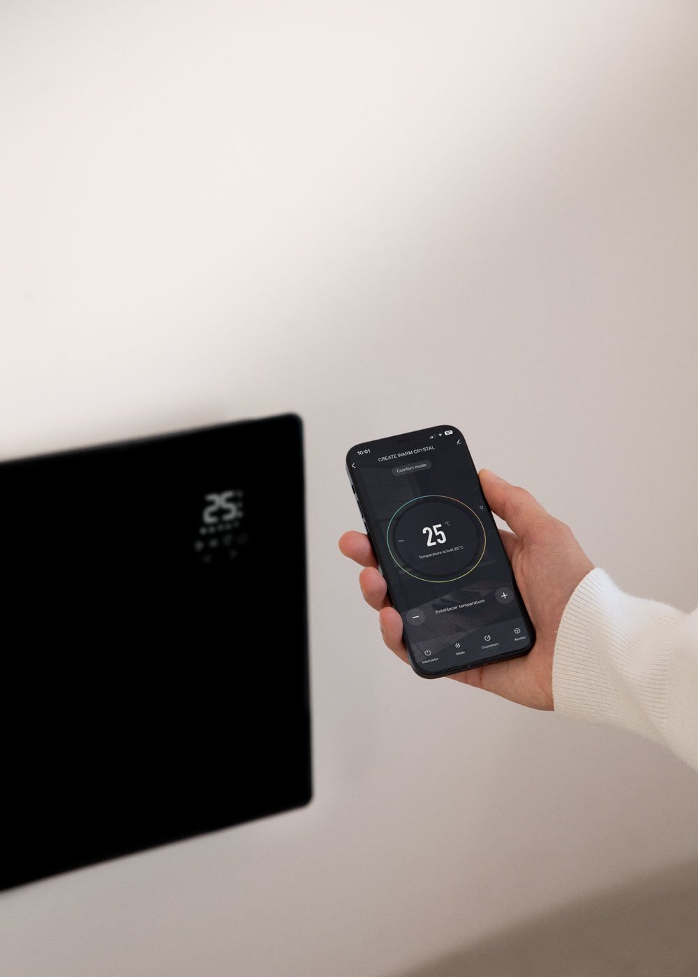 CREATE - WARM CRYSTAL 2500W - Elektrische glazen convector met WiFi, galerij beeld 3