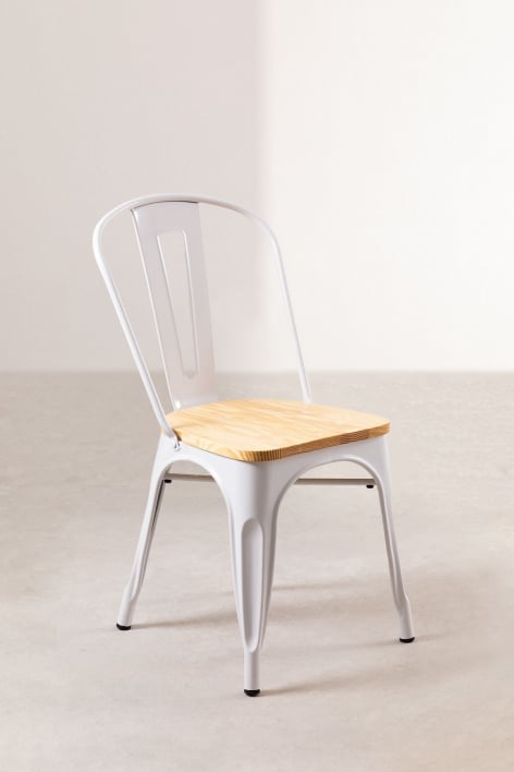 Set van 2 stapelbare eetkamerstoelen Lix Madera