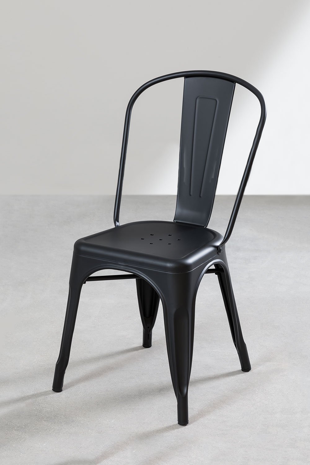 Set van 2 matte stapelbare eetkamerstoelen Lix, galerij beeld 1