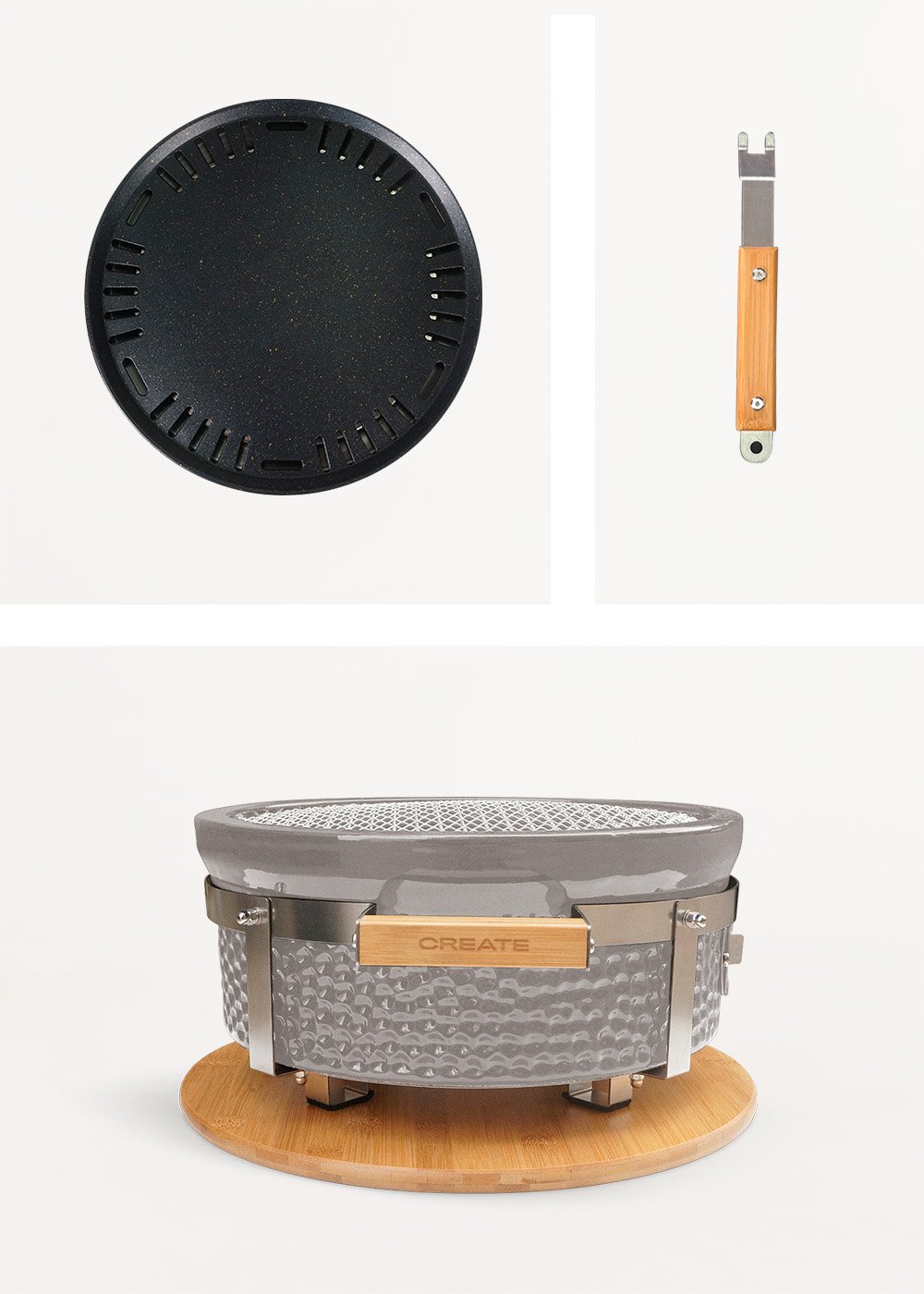 CREATE - BBQ KAMADO HIBACHI - Ronde barbecue met grill en bakplaat, galerij beeld 3214998