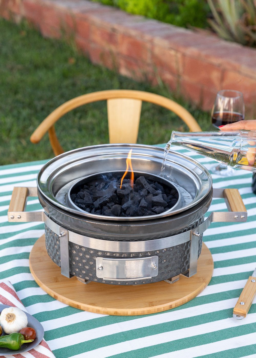 CREATE - BBQ KAMADO HIBACHI - Ronde barbecue met grill en bakplaat, galerij beeld 3215088