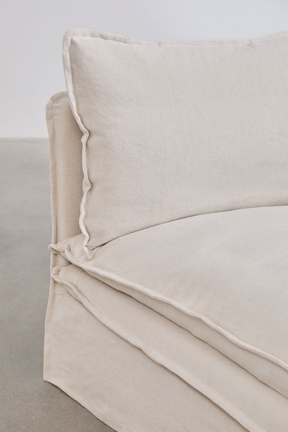 Grace linnen en katoenen 3-delige chaise longue modulaire bank, galerij beeld 2