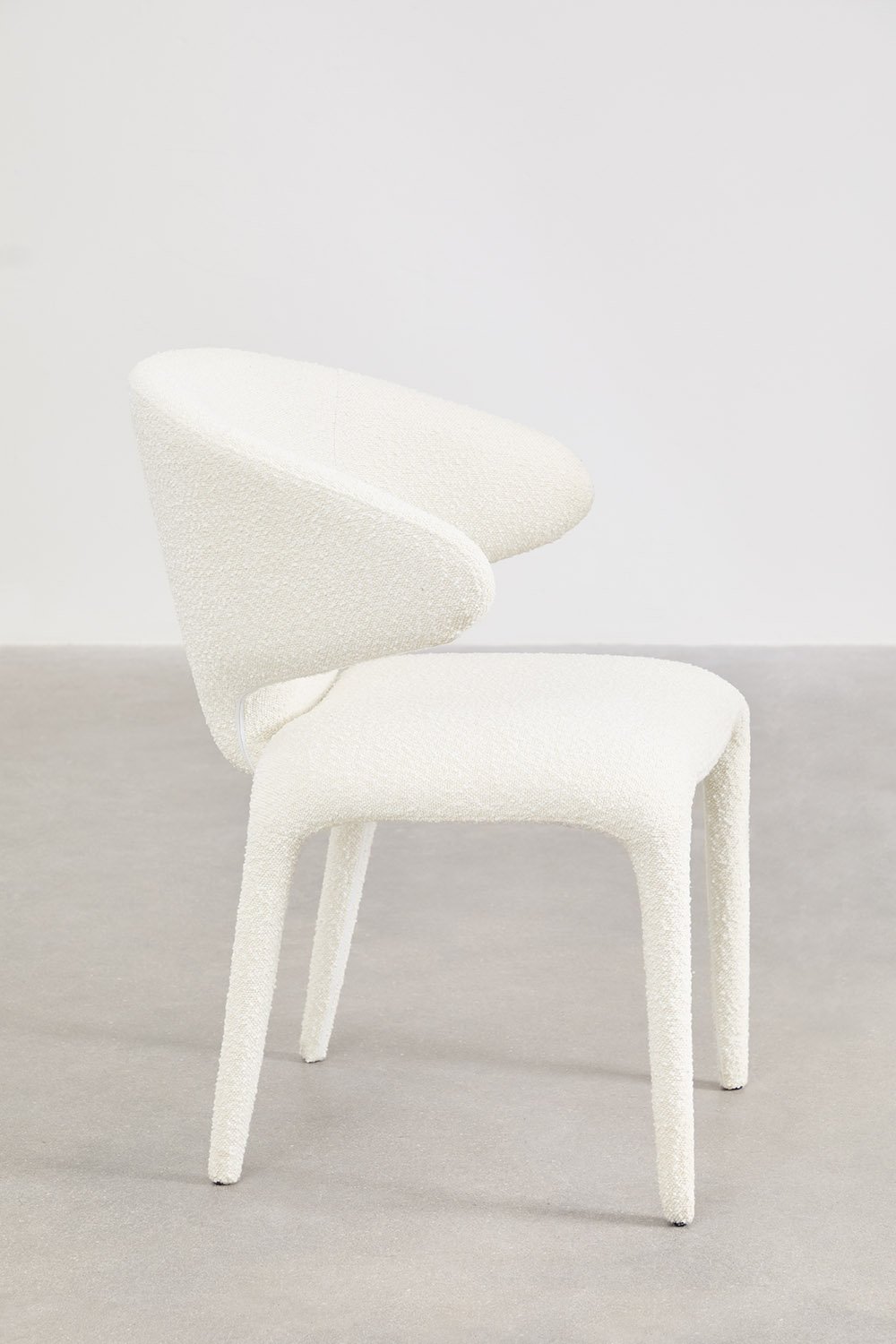 Set van 4 eetkamerstoelen in boucléstof Arnoia, galerij beeld 4