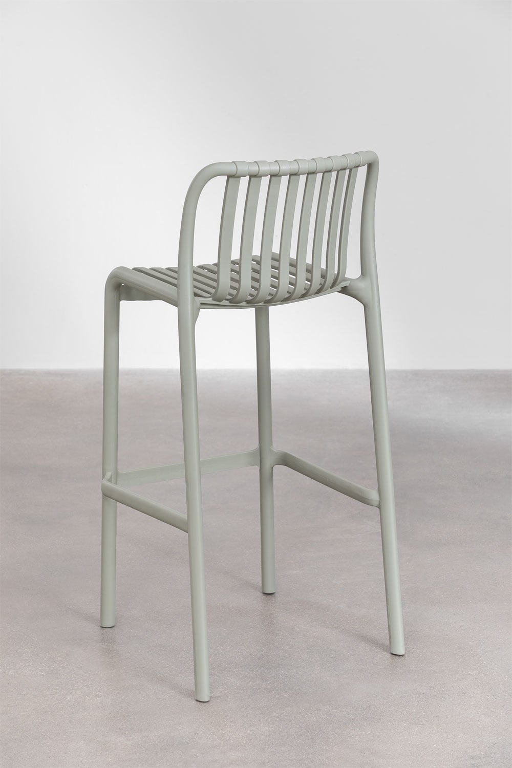 Set van 2 verstelbare hoge krukken van linnen beige staal en iepenhout Bardder, galerij beeld 3