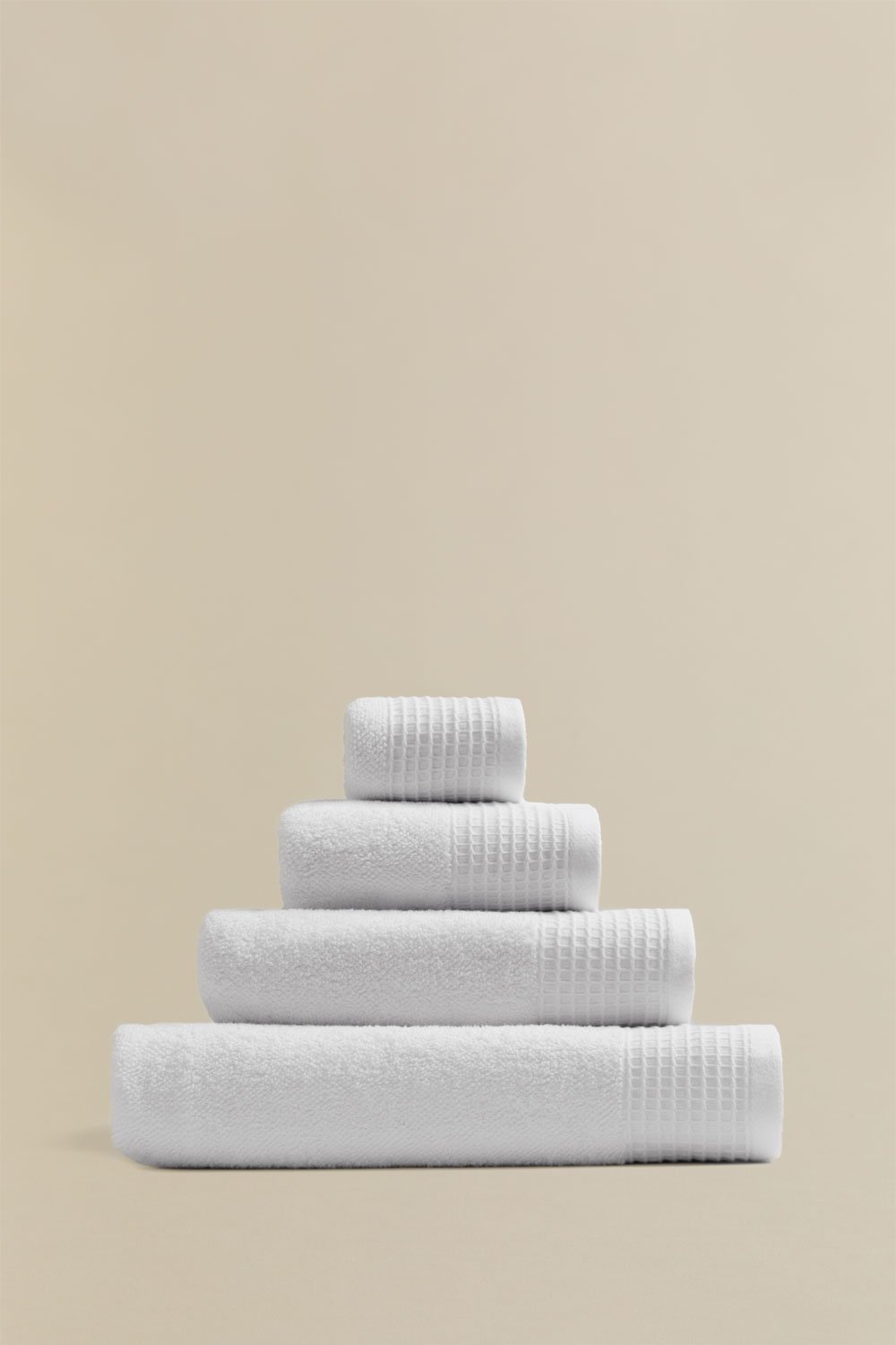 Set van 4 badstof katoenen handdoeken met Claritone rand   , galerij beeld 7