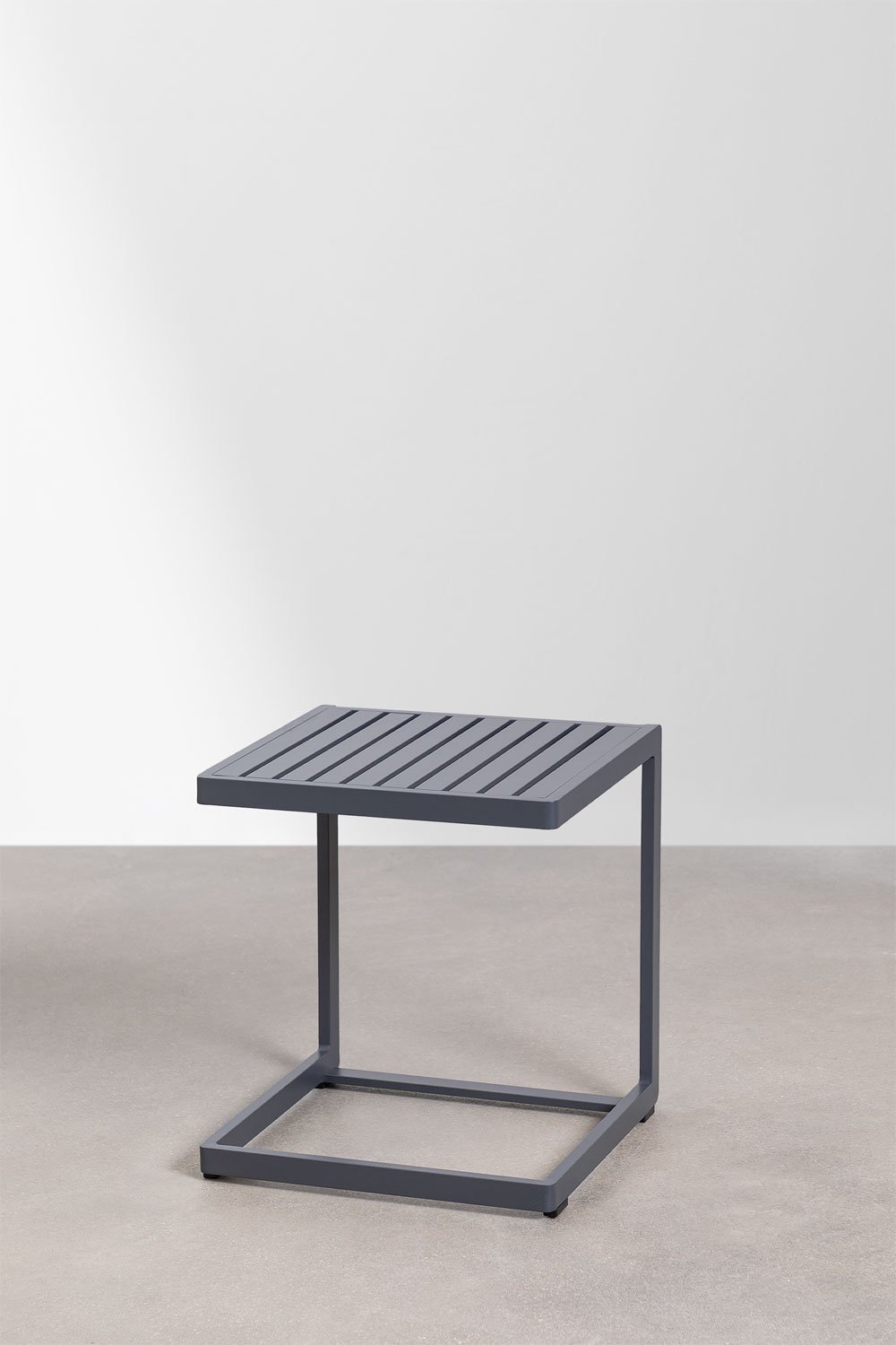 Vierkante bijzettafel voor de tuin 40x40 cm in aluminium Dulem, galerij beeld 1