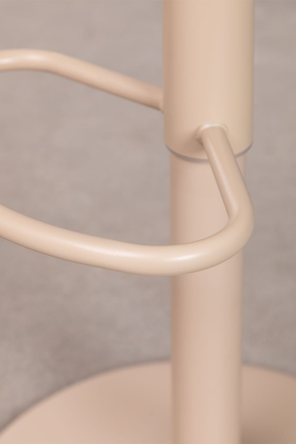 Set van 4 verstelbare hoge krukken van linnen beige staal en iepenhout Bardder, galerij beeld 6