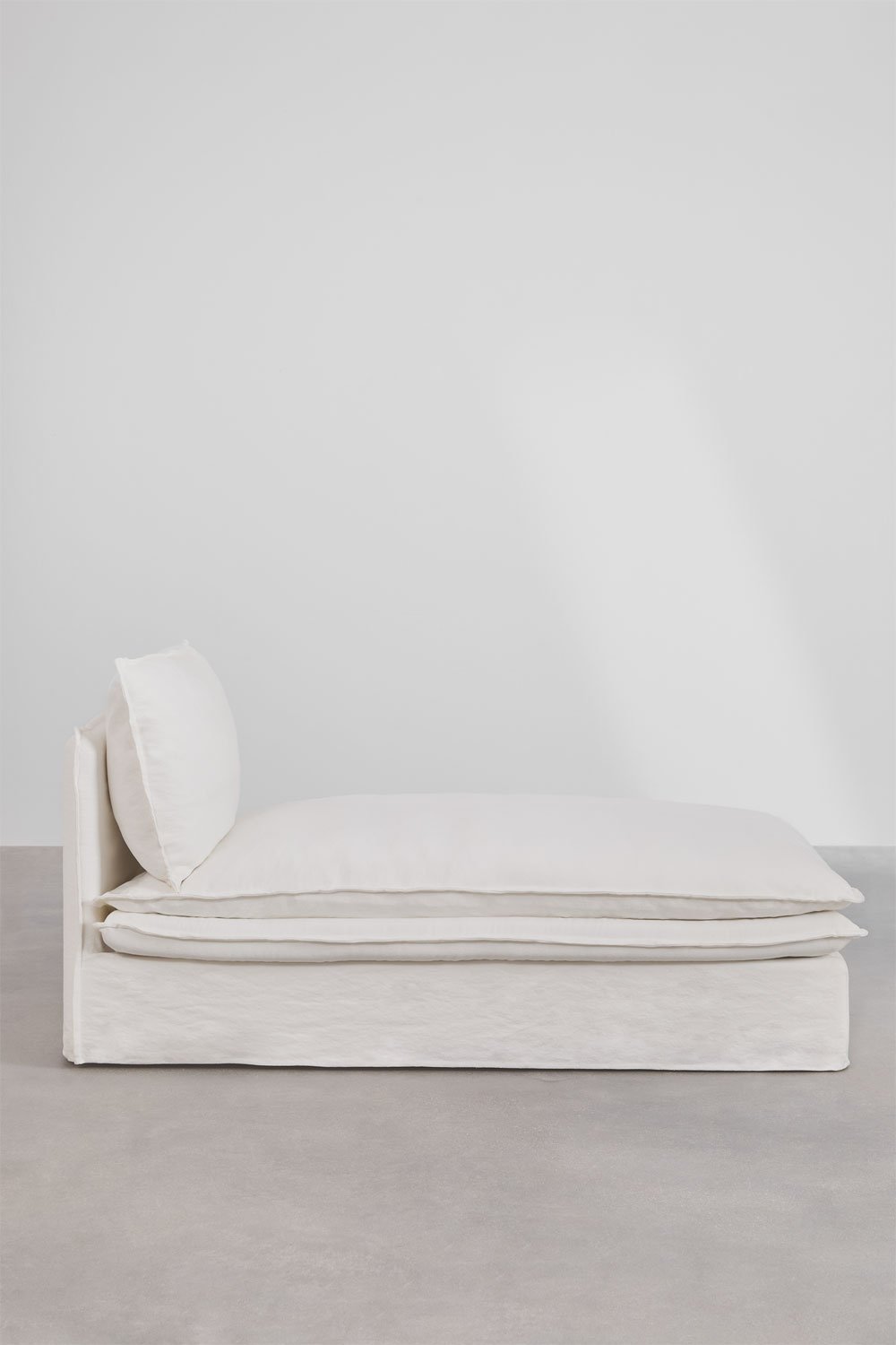 Chaise longue module voor modulaire bank in linnen en katoen Grace, galerij beeld 3