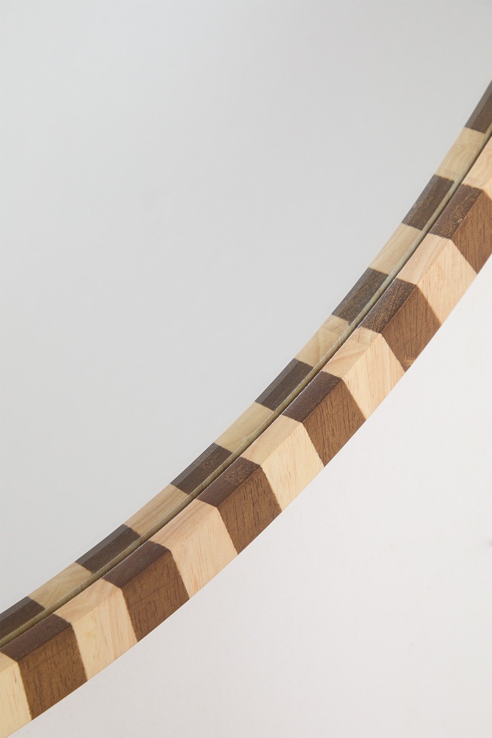 Ronde wandspiegel in eikenhout Ø110 cm Sapeira, galerij beeld 4