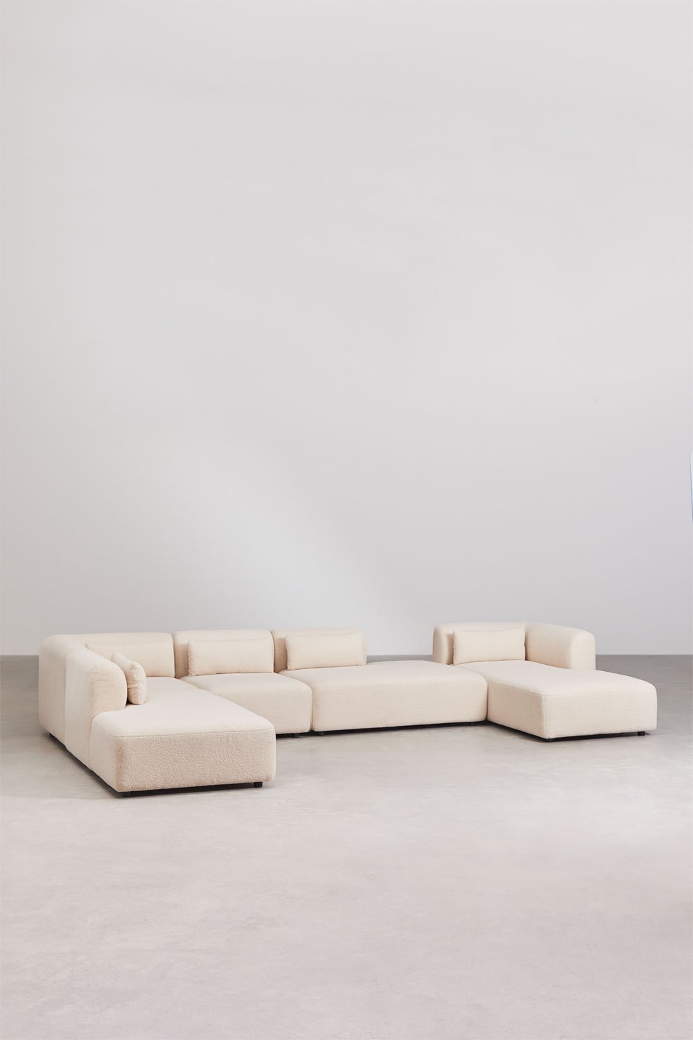 5-delige modulaire chaise longue-bank rechts met dubbele chaise Fogler, galerij beeld 2