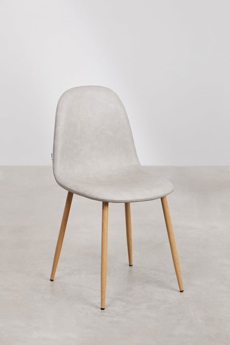 Pack van 4 eetkamerstoelen in kunstleer Glamm