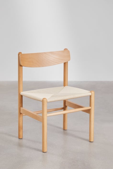Set van 2 Mauren houten eetkamerstoelen